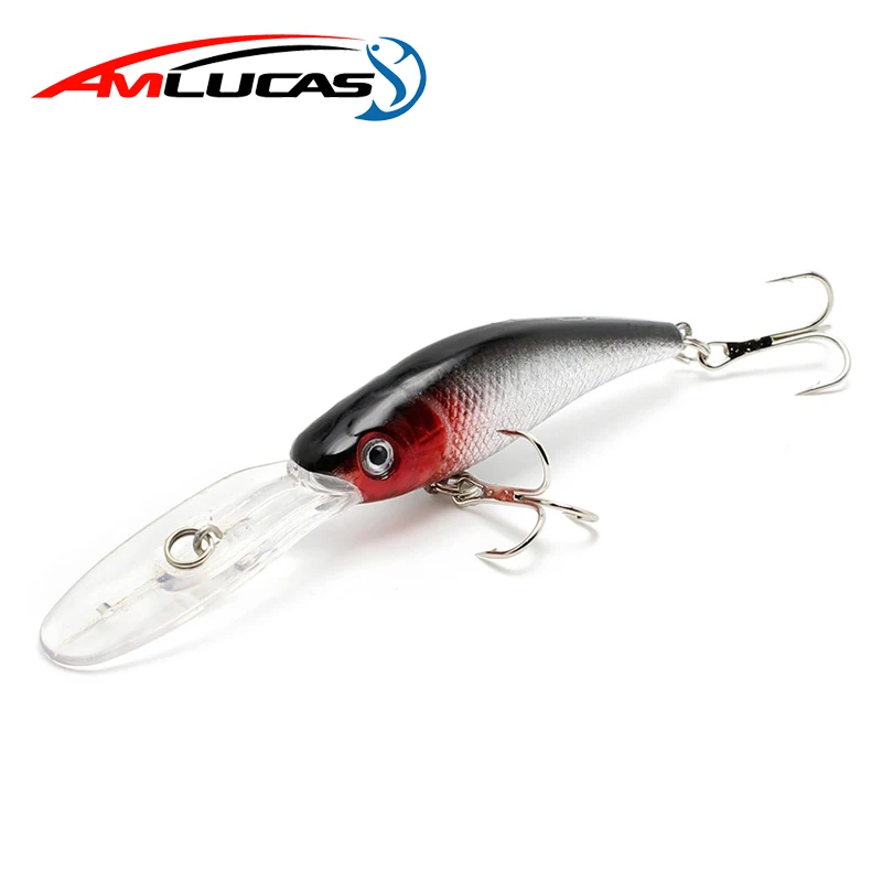 Amlucas Minnow Fishing Lure 100mm 9.5g Crankbait Hard Bait Dive 2m artificial Wobblers Bass Fly Fishing Accessories WE177