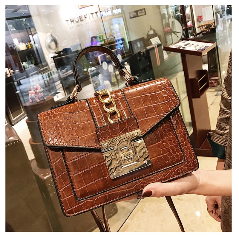 New Retro Fashion Women Handbag Stone Pattern Quanlity PU Leather Small Square Shoulder Bags Messenger Female Purse Bag SS3516 (4)