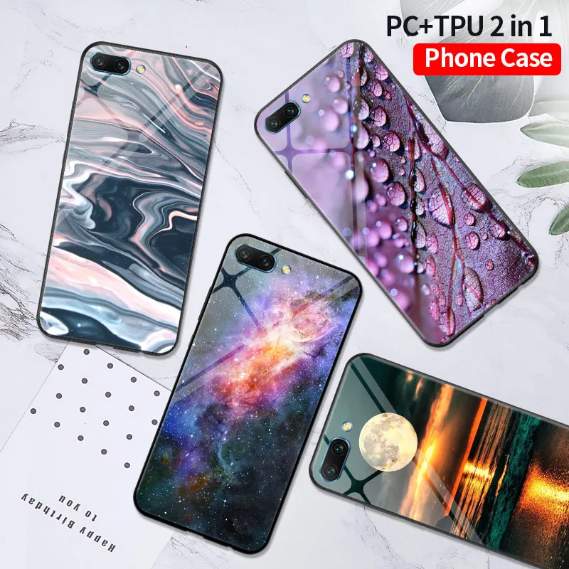 PC + TPU هواوي الشرف 10 حالة الهاتف الغطاء الخلفي هواوي الشرف 10i 9 لايت 7C 8C 8A حالة فوندا هواوي الشرف 7A برو حالة الشرف 8X كوكه