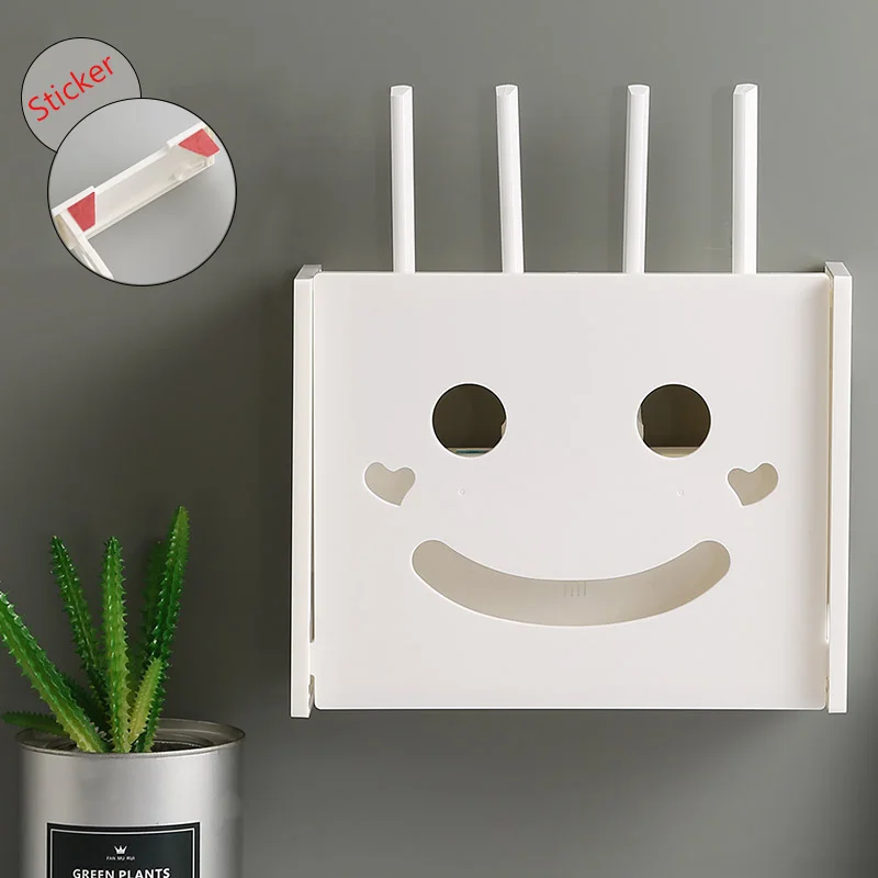 

Baffect WIFI Router Storage Box Magnetic Sticker Wall Hanging Storage Rack TV Router Box Organizer Home Decor Shelf Seamless