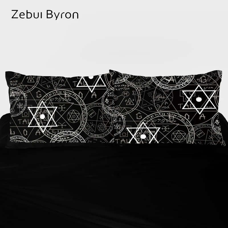 

3D HD Pillow Case Custom design,2PCS Pillowcase,Decorative Pillow Cover 45x45/50x70/50x75/50x80,Bedding Black pentacles