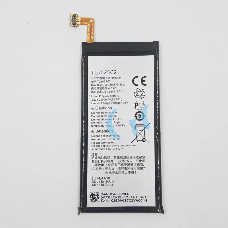 

New High Quality TLP025C2 Battery For Alcatel One Touch POP 4 Plus 4+ OT-5056D 5056D Mobile Phone Batteries 2500mAh