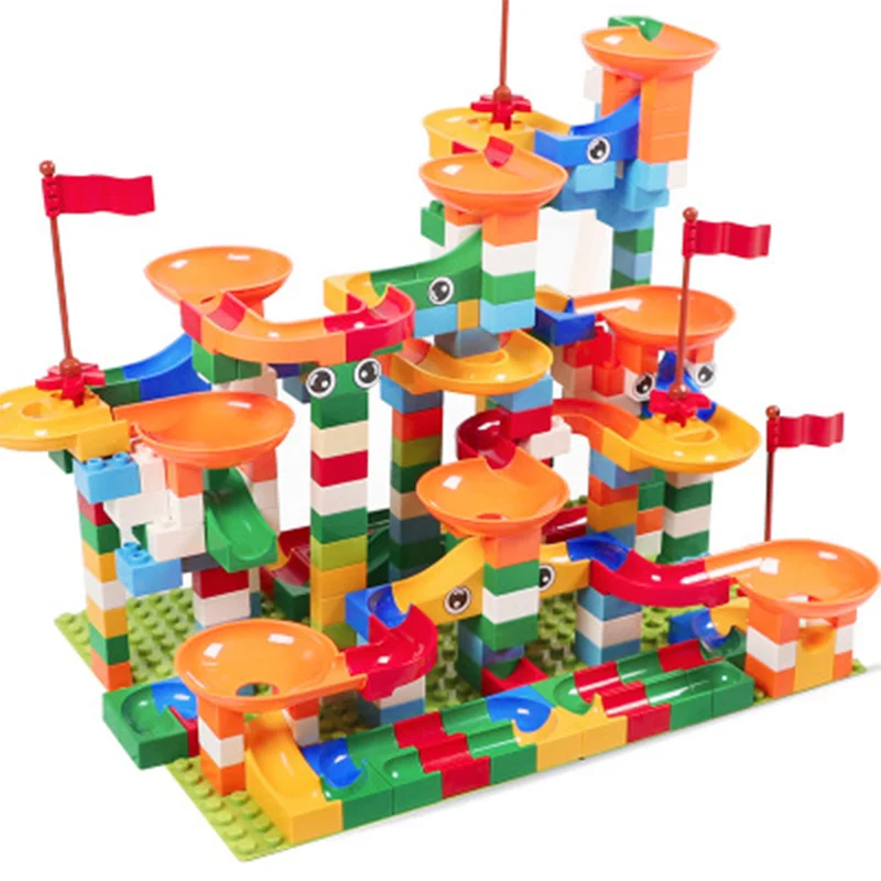 

Colorful Construction Balls Rolling Track Funny Race Run Track Building Blocks Compatible Legoings Duploe Bricks For Kid Gifts