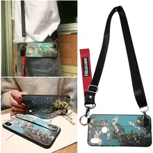 

3d flower bird shoulder strap silicon case for xiaomi redmi note 7 6 5 pro mi A2 8 9 A1 case cover wristband holder soft phone b