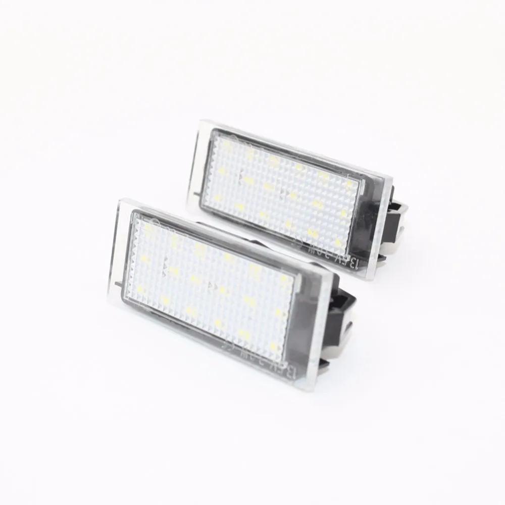 

2x Error Free 18SMD LED License Plate Light Car Lamps Source Auto Bulb for Renault Twingo II Clio III Megane II Laguna III VWL