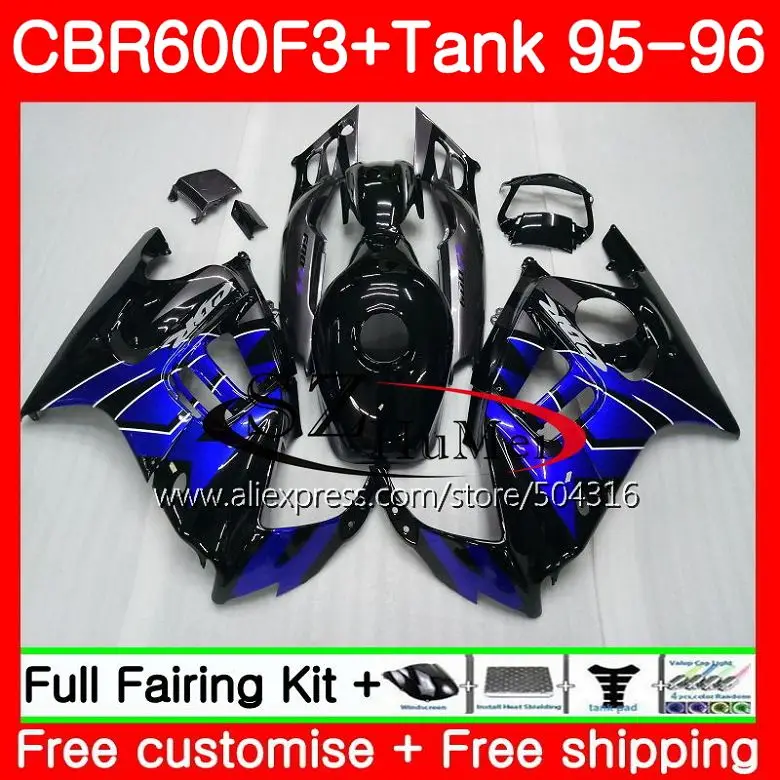 Корпус для HONDA CBR600RR F3 цвет синий, черный; большие размеры CBR 600F3 FS CBR 600 F3 46SH5 CBR600FS CBR600 F3 95 96 CBR600F3 1995 1996 обтекатели комплект