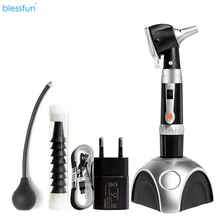 Otoscopio de fibra óptica superbrillante, kit recargable de diagnóstico, producto médico para el cuidado del oído, otoscopio LED
