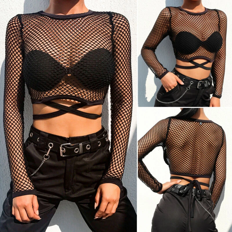 mesh sheer crop top