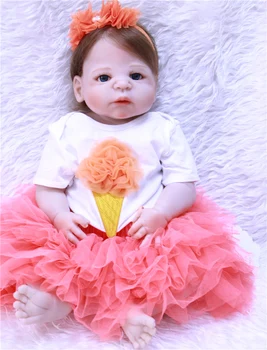 

NPK Bebe princess dolls 23" full silicone reborn baby dolls for children gift bebes reborn com corpo de silicone menina