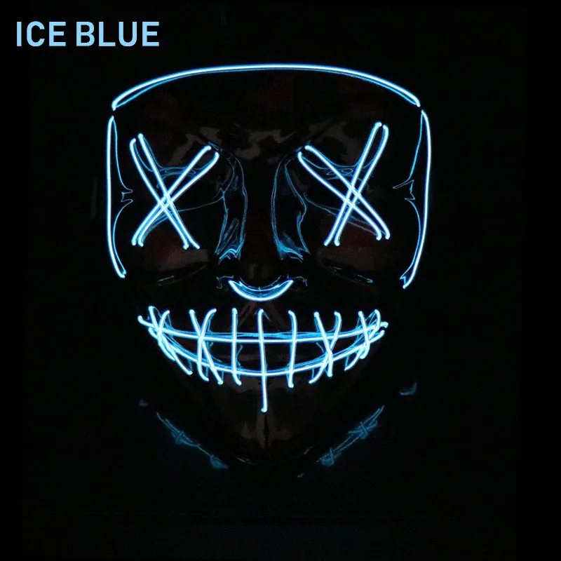

Led Neon Mask Glowing Halloween Skull Scary Mask Party Festival Brithday Gift Mascara Light Up Cosplay Costume Masquerade Masks