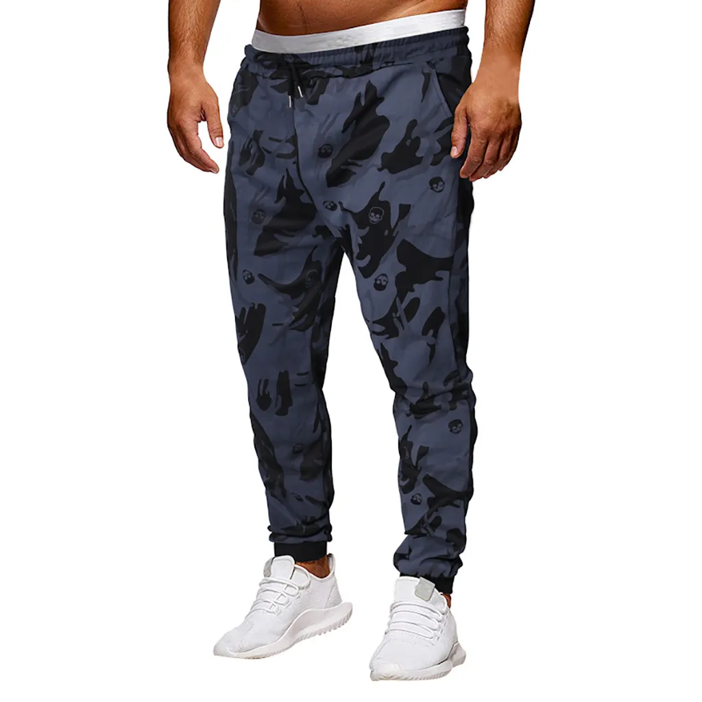 

Men Splicing Printed Overalls Casual Pocket Sport Work Casual Trouser Pants Support Wholesale And Dropship