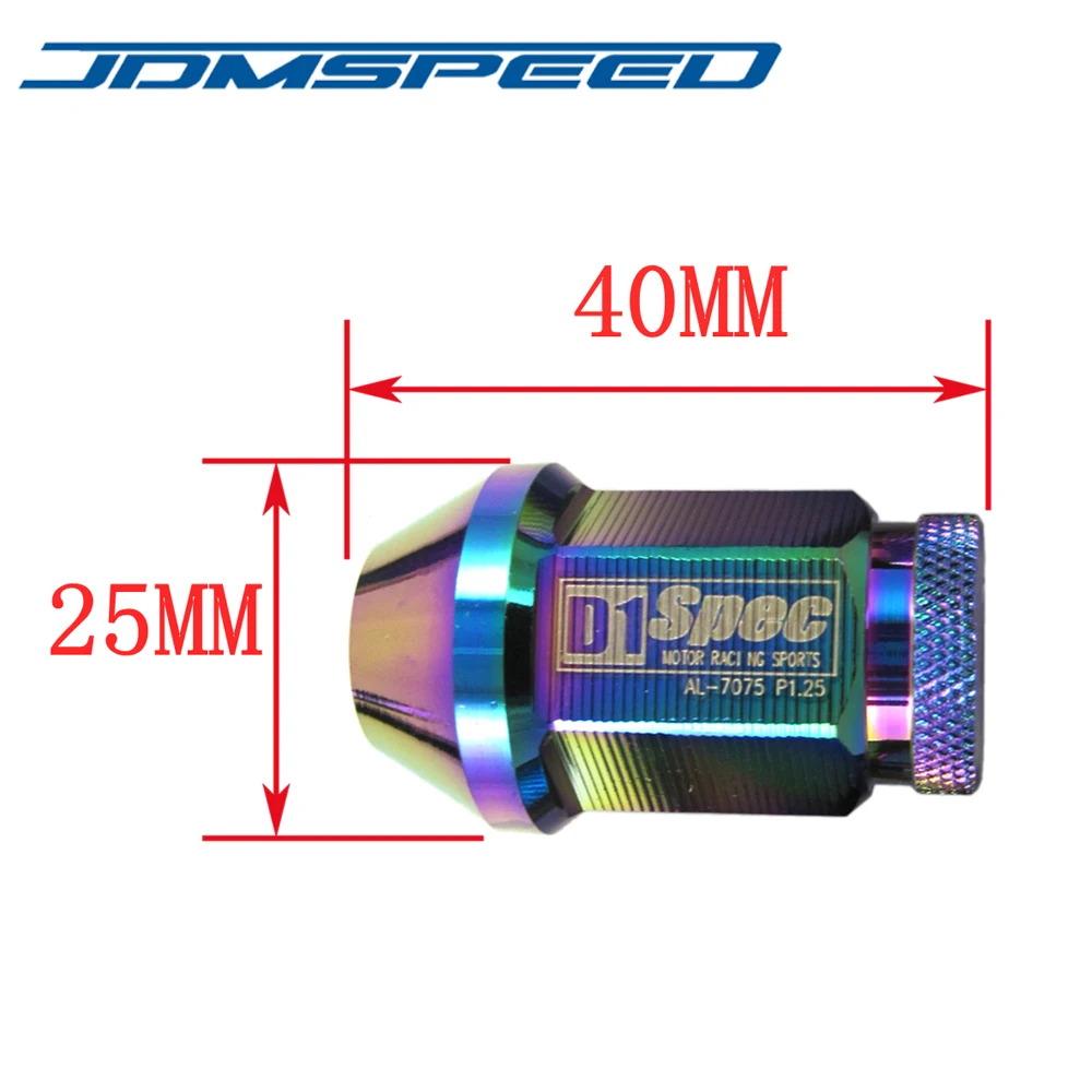 Xpower 20 шт./набор D1 SPEC JDM RACING 40 мм гайки для колес M12X1.25 Nissan Subaru infiniti NEO CHROME (р: 1 25 л: мм)|lug