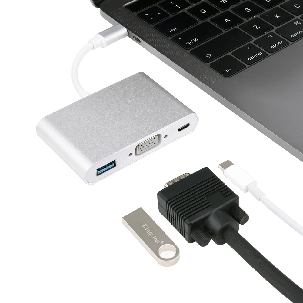

Adapter cable type-c to vga expander c hub expansion dock type-c to vga usb3.0 pd for type-c notebook millet Huawei Apple Asus