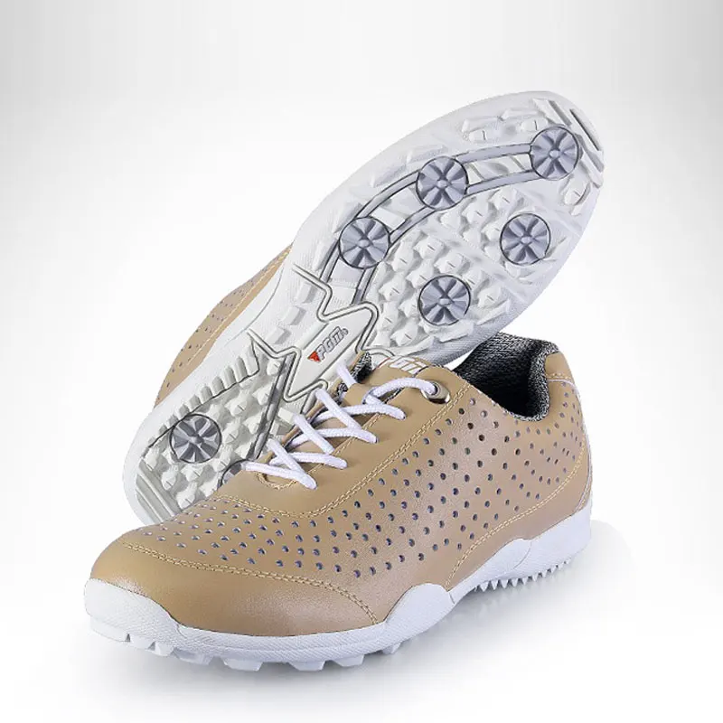 Pgm для мужчин s Аутентичные обувь для гольфа водостойкие дышащие Спортивные кроссовки Skidproof на шнуровке AA10101