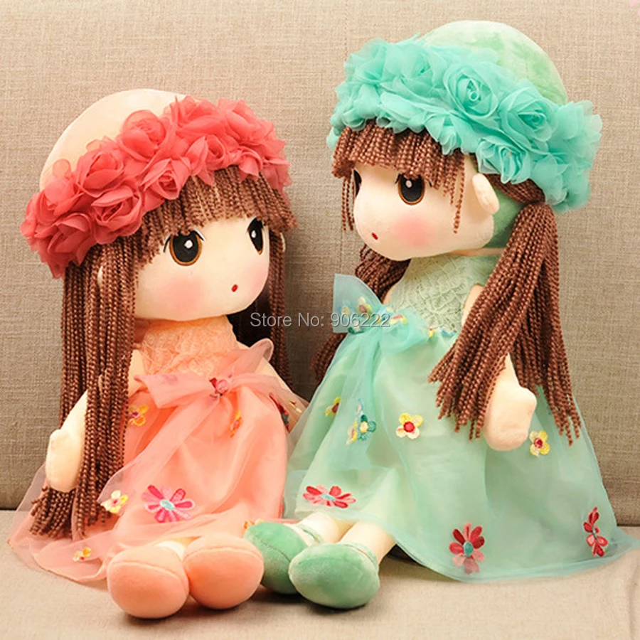 

45CM Yarn Skirt Princess Dolls Plush Toys Flower Fairy Child Doll Cute Little Girl