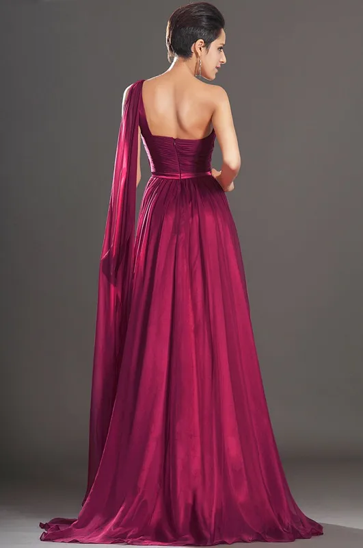 Free-Shipping-New-Gorgeous-One-Shoulder-Scoop-Neckline-Sash-Chiffon-Evening-Dress