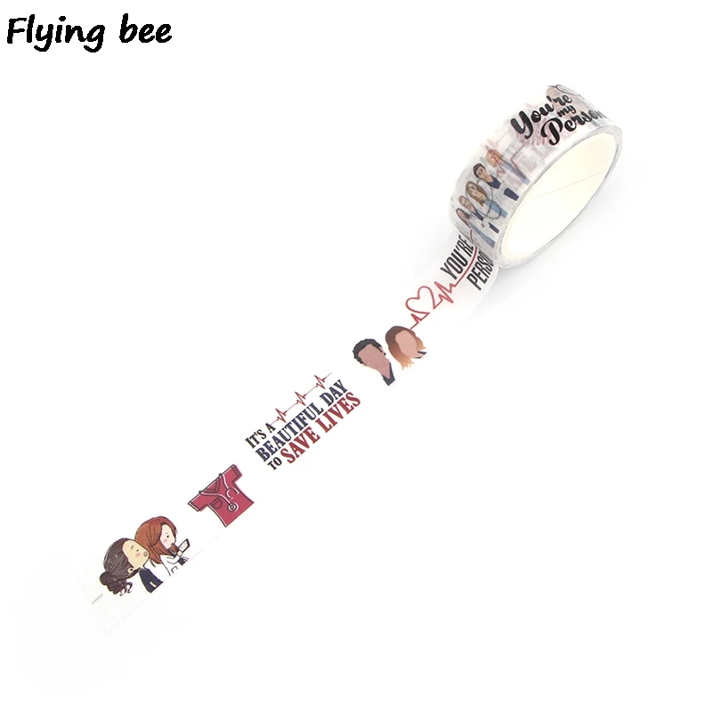 Flyingbee 15mmX5m Бумага васи лента модная клейкая DIY Скрапбукинг стикер этикетка