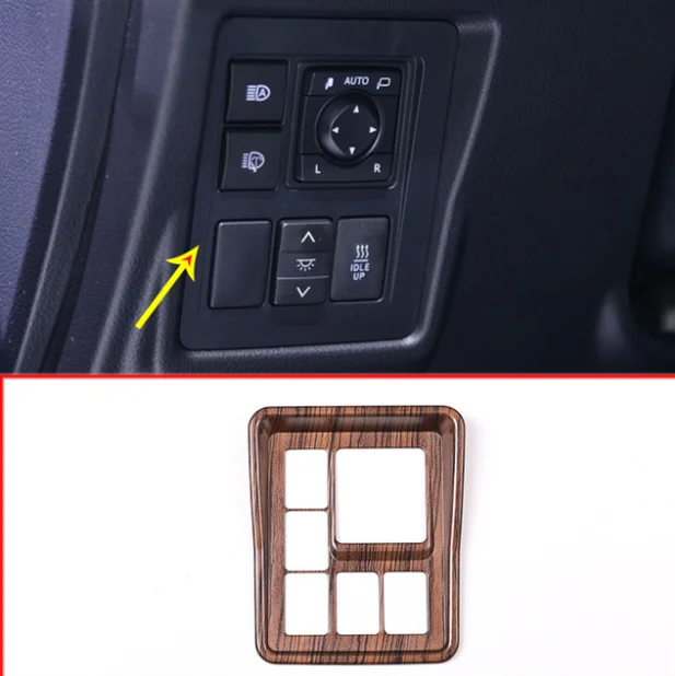 

Pine Wood ABS Side Rear View Mirror Adjustment Frame Cover Trim For Toyota Land Cruiser Prado FJ150 150 2010-2017 Car Accessorie