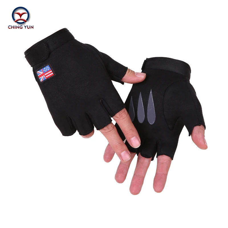 CHING YUN Half Finger Gloves Men Elastic Breathable Semi-finger Protective Gloves Outdoor Ridding Climbing Sunscreen Mitten