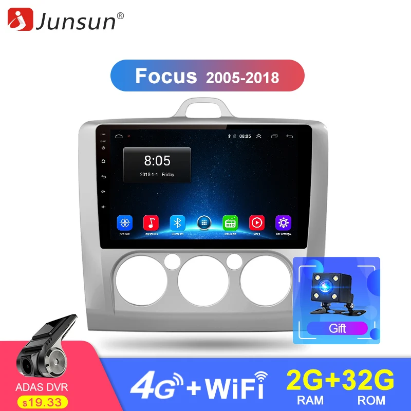 

Junsun V1 2G+32G Android 9.0 DSP Car Radio Multimedia Video Player Navigation GPS For ford focus 2 3 Mk2/Mk3 hatchback 2 din DVD