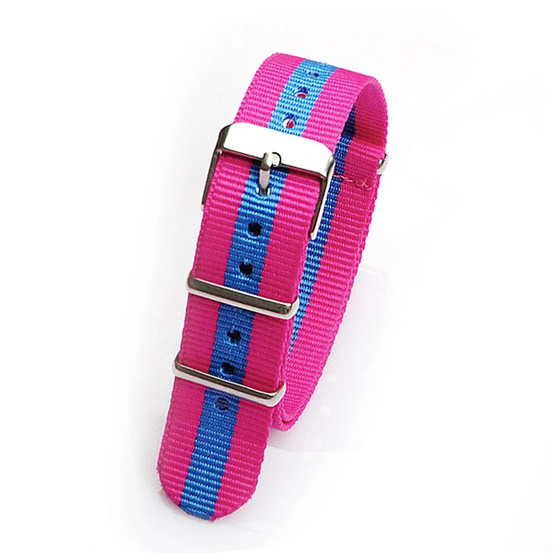 Retail 18mm pink blue pink Sport nato fabric watch band straps