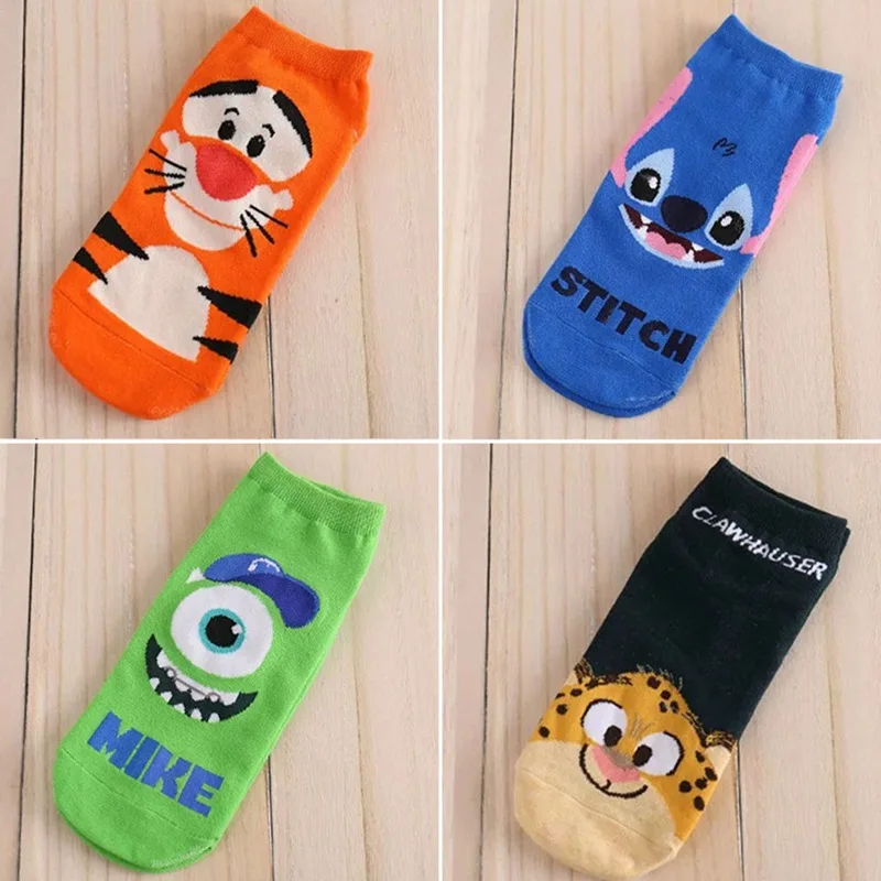 1 пара, женские модные носки в японском стиле, милые забавные носки для животных, хлопковые носки с монстрами