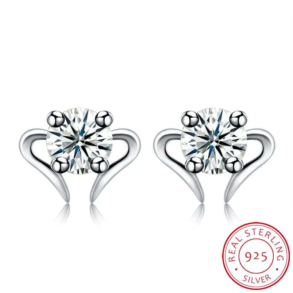 Women Jewelry Rhinestone 925 Silver Cubic Zircon Casual Lady Earring Trendy Elegant Lady Girls