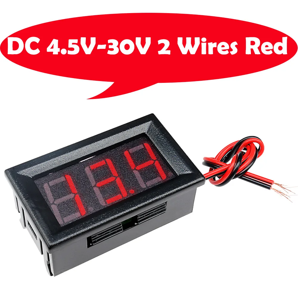 0,56 ''Мини светодиодный цифровой вольтметр постоянного тока 0-100 в 12 В 24 в емкость напряжения монитор Вольт Панель тестер метр для автомобиля мотоцикла - Цвет: DC 4.5V-30V Red