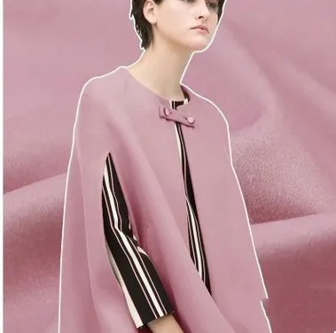 

Lotus pink double-sided cashmere fabric double-layer wool coat fabric thicker autumn and winter jacket wool fabric wool cloth