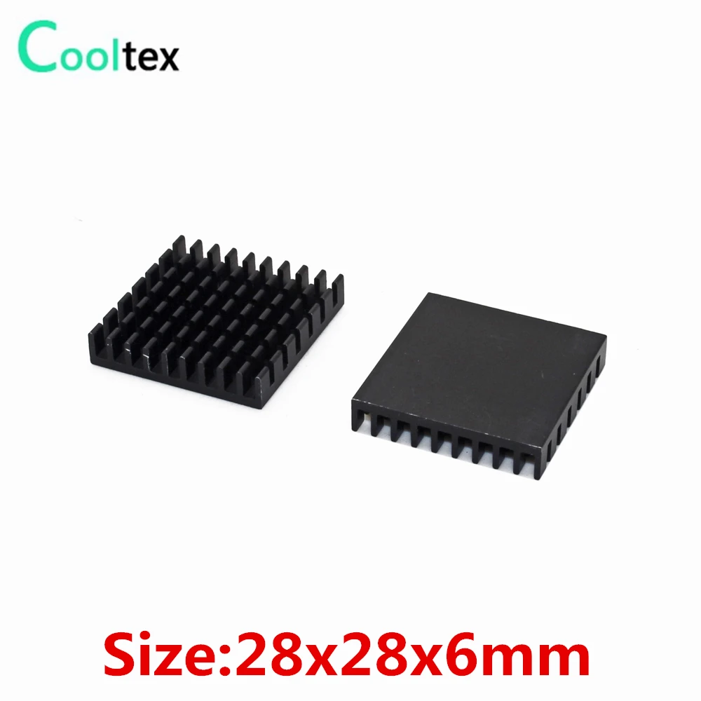 

20pcs Extruded Aluminum heatsink 28x28x6mm black heat sink for Chip VGA RAM LED IC radiator COOLER cooling