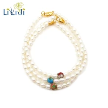 LII Ji настоящий маленький пресноводный жемчуг один комплект браслет для женщин модные ювелирные изделия хороший подарок