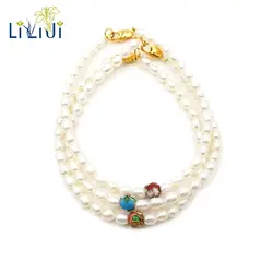 Lii Ji Настоящее крошечные пресноводный жемчуг один комплект браслет для женщин модные украшения хороший подарок