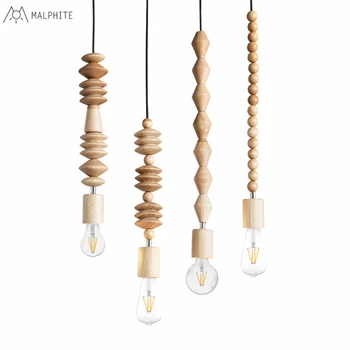 

Country Style creative Dining Room Bedroom wooden pendant lights Retro Cafe pendant lights solid Bar wood hanging light fixtures