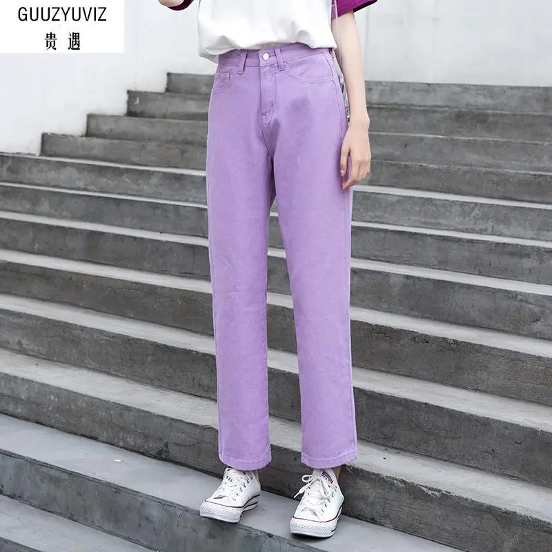 GUUZYUVIZ Black Pink Boyfriend Jeans For Women 2018 Casual Loose Vintage Wide Leg Pants Women Plus Size Chic Jeans Woman Summer GUUZYUVIZ Black Pink Boyfriend Jeans For Women 2018 Casual Loose Vintage Wide Leg Pants Women Plus Size Chic Jeans Woman Summer
