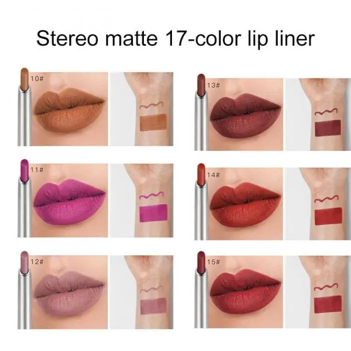 17 цветов, матовый карандаш для губ, устойчивый к размазыванию, стойкий карандаш для губ для женщин, макияж, SSwell