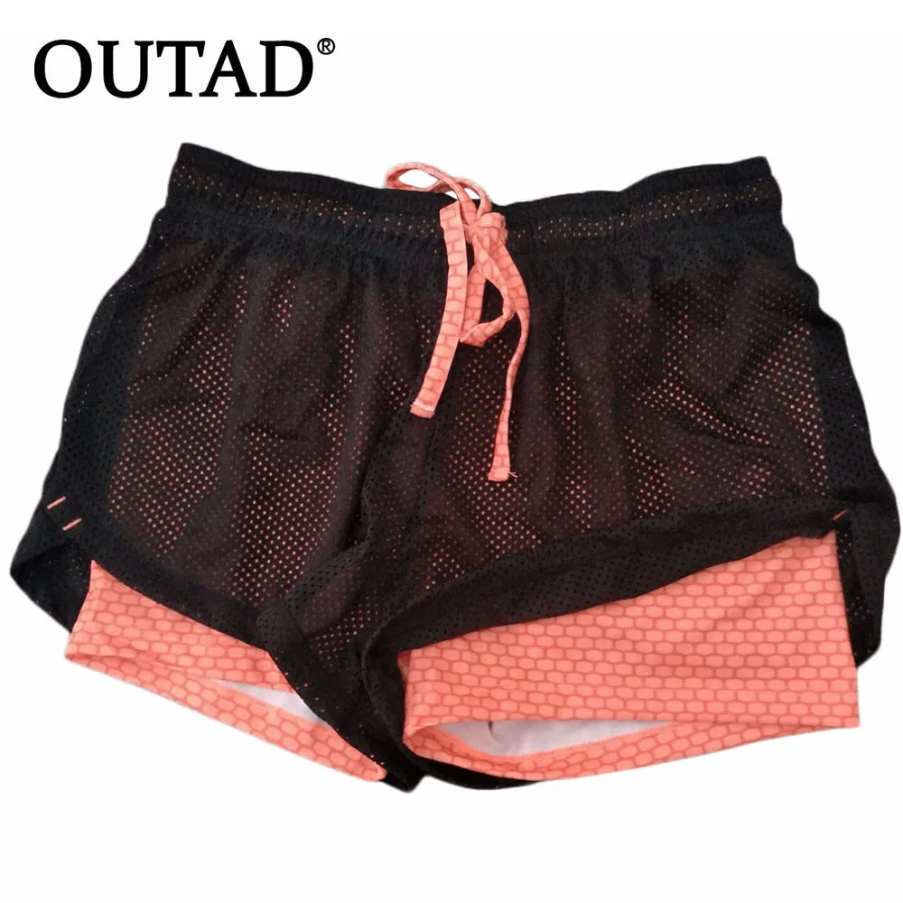 

OUTAD New Sports Womens Running Shorts 2 In 1 Running Tights Short Sports Exercise Fitness Leggings Gym Outdoor Female Trousers