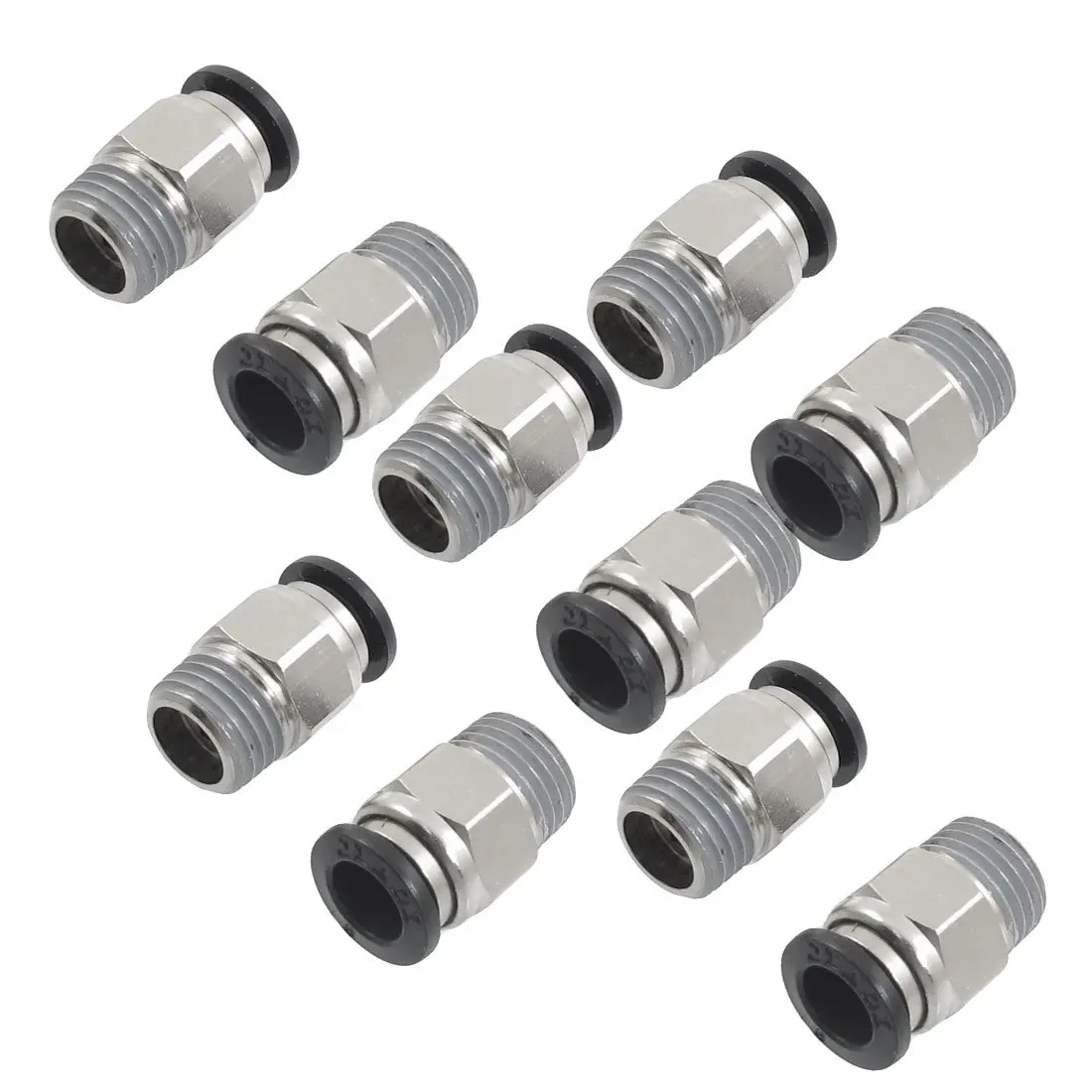 

IMC Hot 10Pcs 1/4" PT Male Thread 8mm Push In Joint Pneumatic Connector Quick