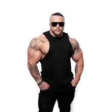 Мужская майка для бодибилдинга, тренажерные залы, одежда для фитнеса, хлопковая рубашка без рукавов, Приталенный жилет, Мужская однотонная майка
