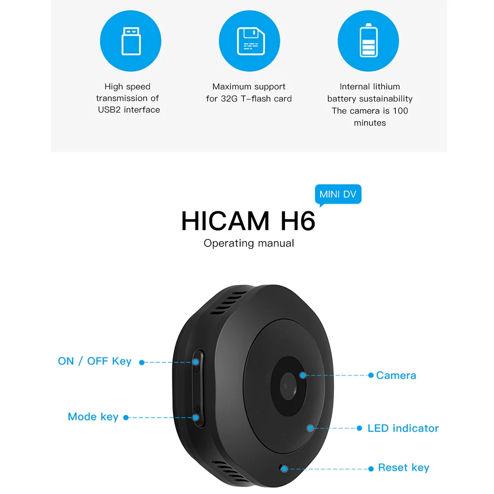H6 Full HD 1080P мини камера Mini DV IR ночного видения микро обнаружения движения DVR