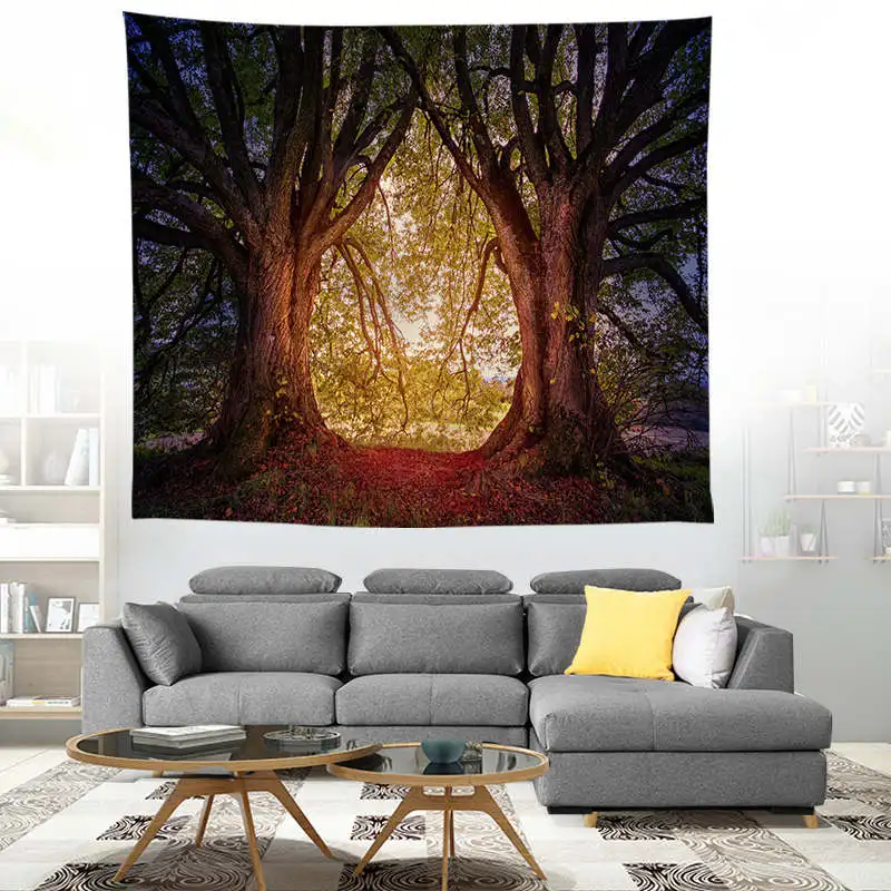 ZEIMON лесной психоделический гобелен 3D Природа Дерево отверстие настенный хиппи гобелены украшение дома из полиэстера стены ткань ковер - Цвет: T052-24