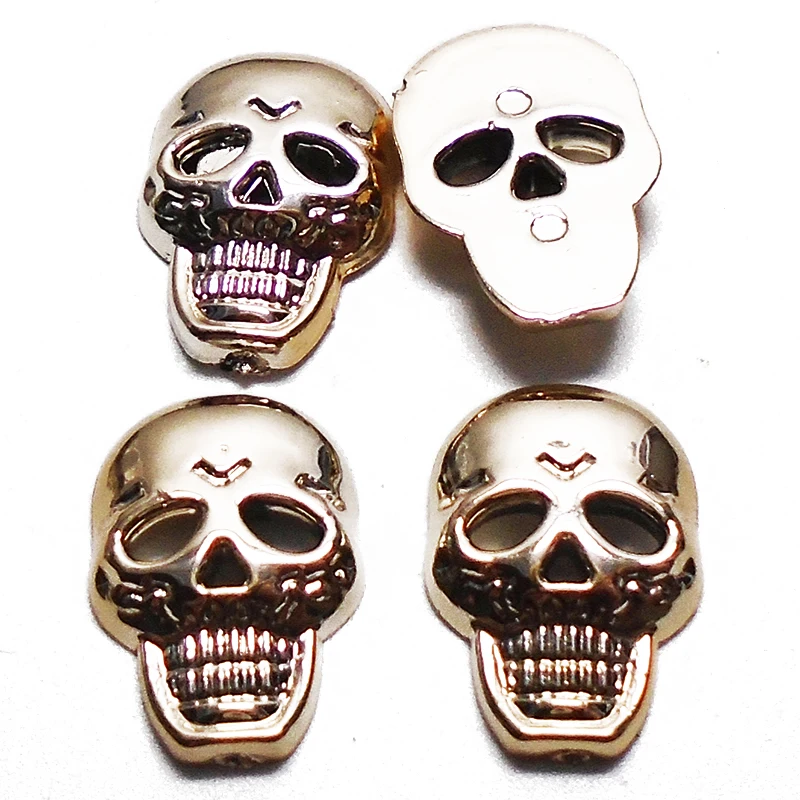 SILVER SKULL SHANK BUTTON 12.5mm