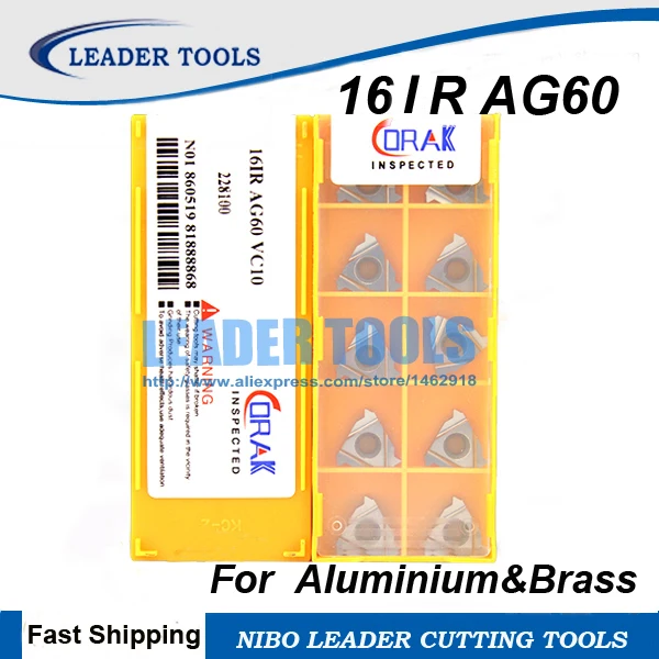 

Free Shipping 16IR/16NR AG60 Internal Indexable Tungsten Carbide Threading Lathe Inserts for SNR/SIR,Cutting Copper Aluminium