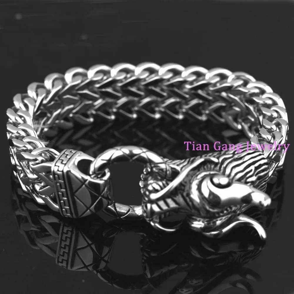 Heavy Dragon Biker Bracelets Men's Jewelry 316l Stainless