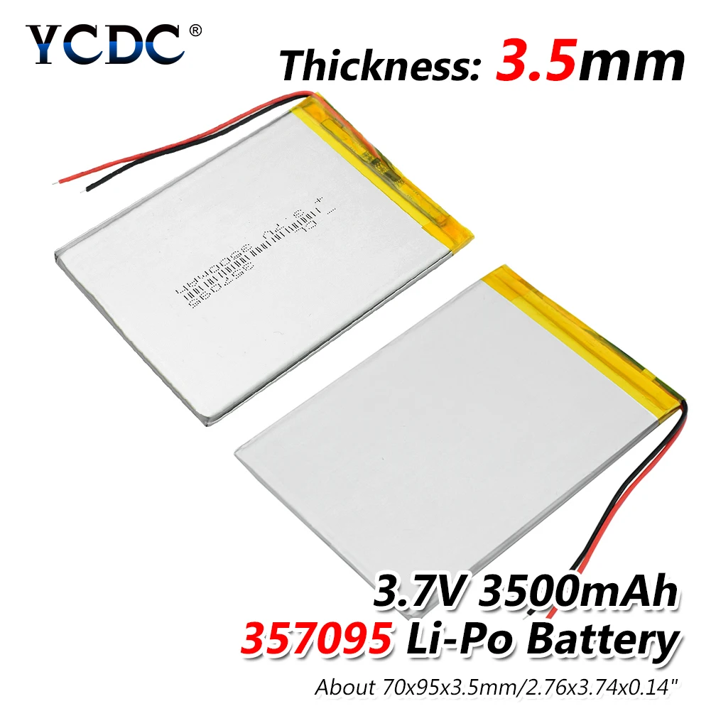 

1/2/4x 357095 3500mAh 3.7V Volt Rechargeable Li-Po Li Polymer Lithium Battery Replacement With PCB Charging Module Safe Charge