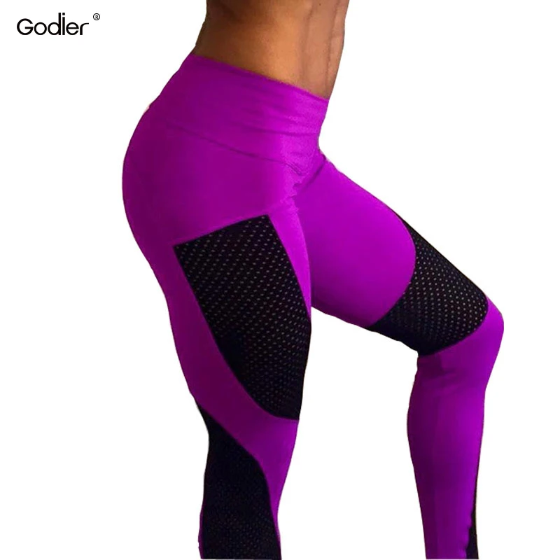 Godier сексуальные женские Леггинсы готические вставки сетчатые дизайнерские брюки Брюки Большие размеры черные спортивные Бриджи новые