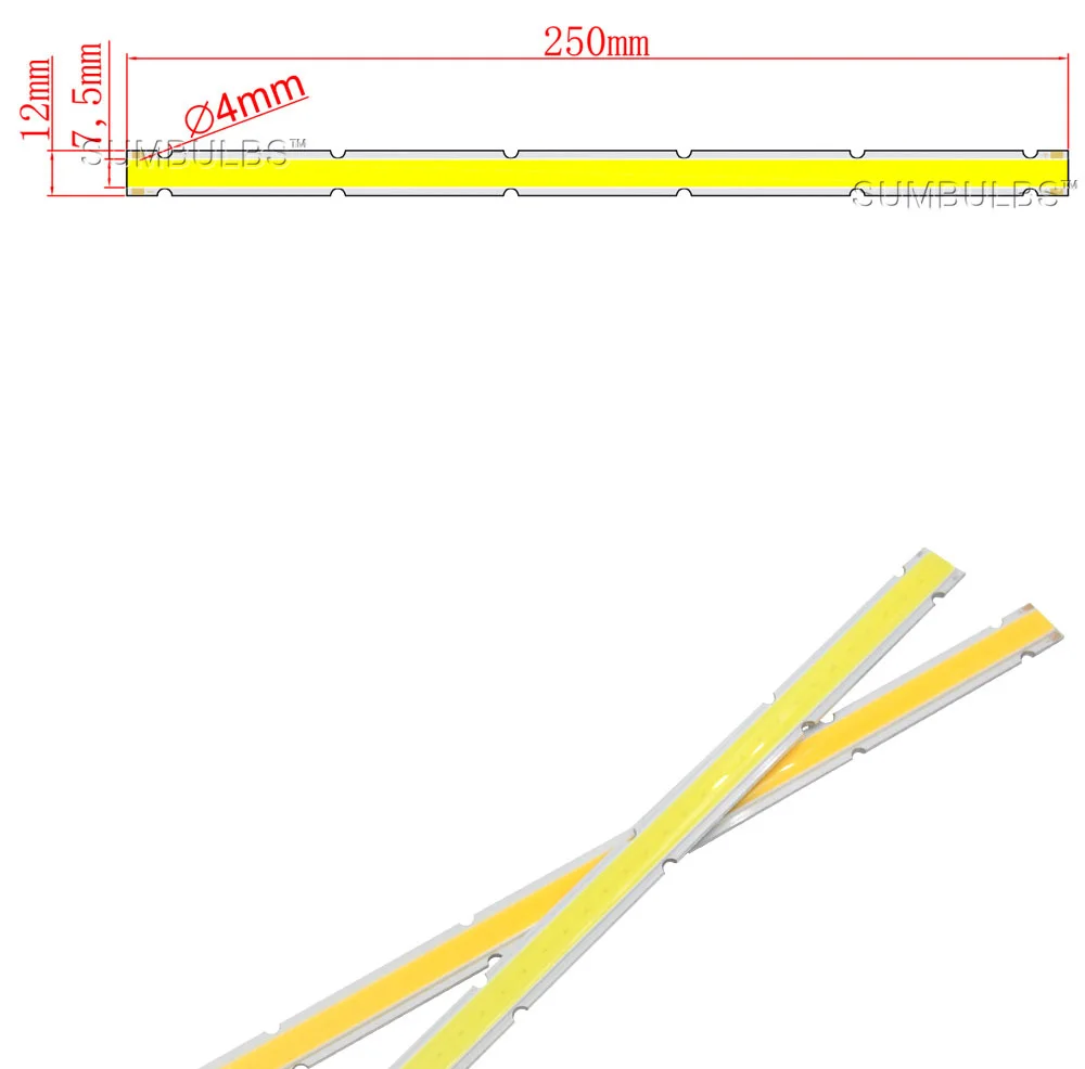 250x12MM 12V COB LED Bulb Strip Lamp 10W Ultra Bright 1000LM 25CM Bar Light for DIY Car Work Table House Lighting (1)