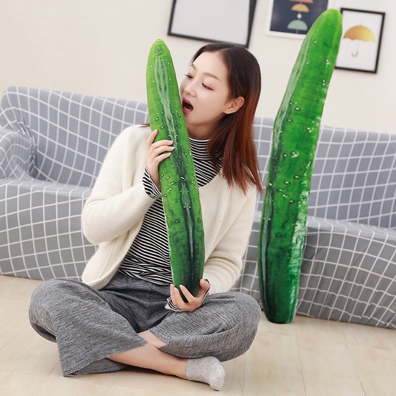 70/110cm Huge Funny Simulation Cucumber Plush Toy Stuffed Cute Fruits Pillow Funny Kids Children Christmas Gift Doll 1pc