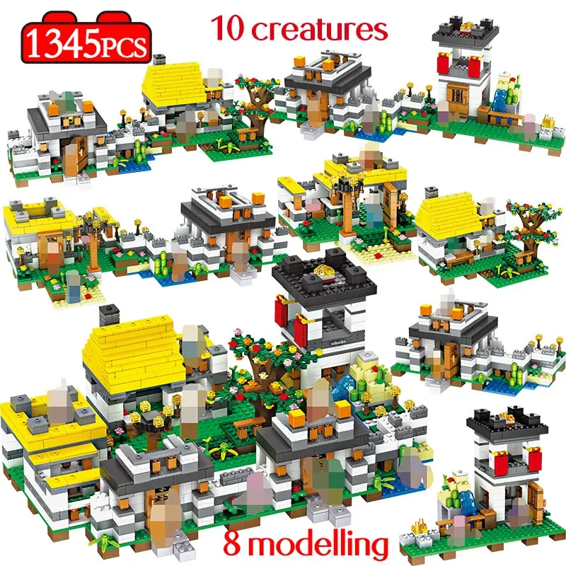 

1345PCS Dreamlike Manor Building Blocks Compatible Legoed Minecrafted My World Figures Bricks Sets Educational Toys For Children