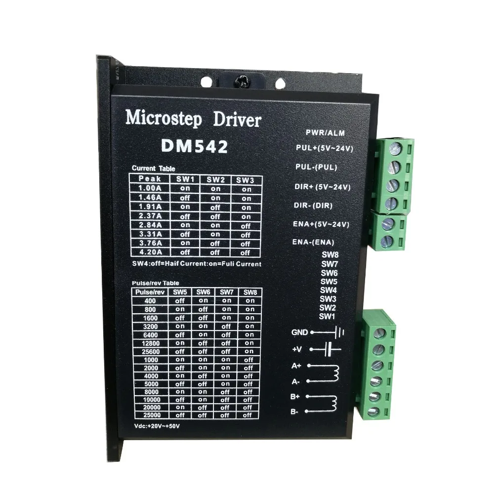 Microstep Водитель DM542 DC20-50V Цифровой Драйвер для 57/60/86 шаговый двигатель двухфазный Электрический шаговый двигатель контроллер