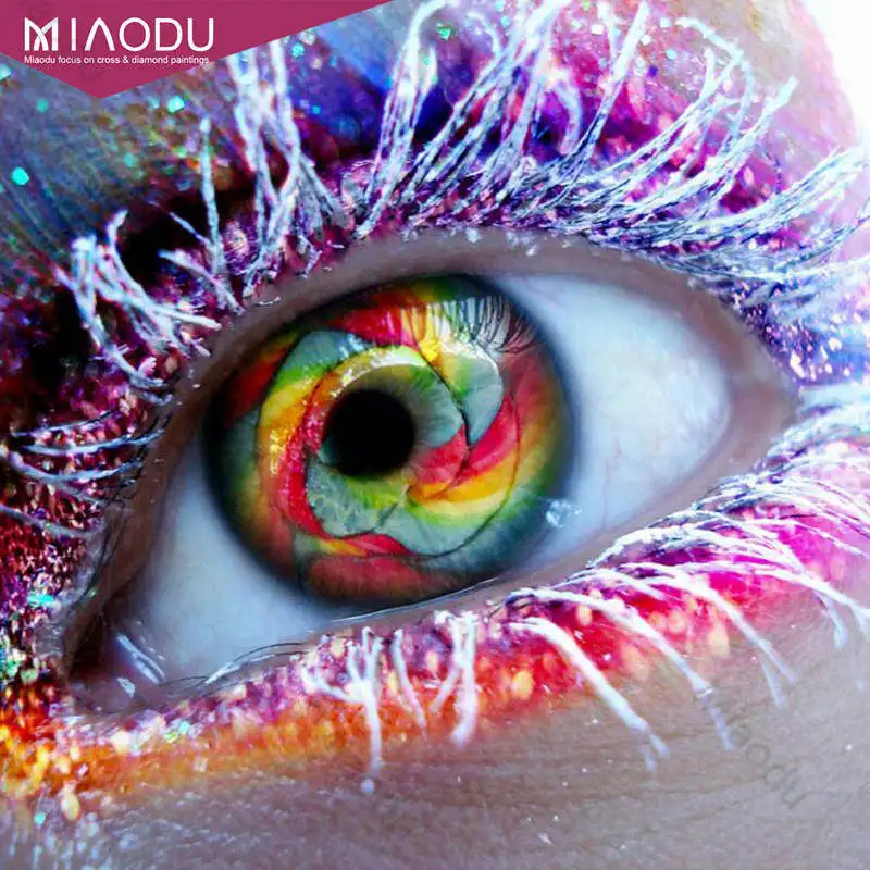 

Miaodu 5D DIY Diamond Painting 18 Style Beautiful Eyes Wedding Decoration Home Wall Sticker Room Diamond Painting Cross Stitch